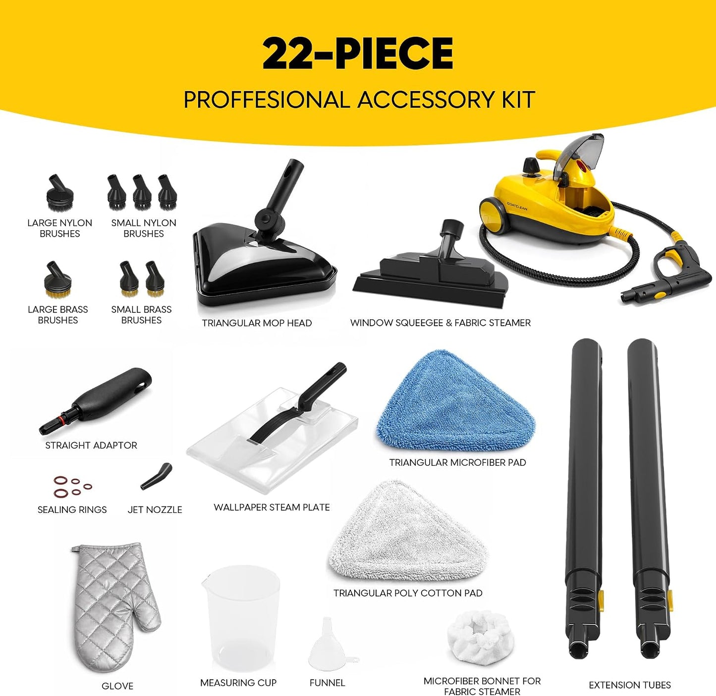 ST008 Yellow Steam Cleaner