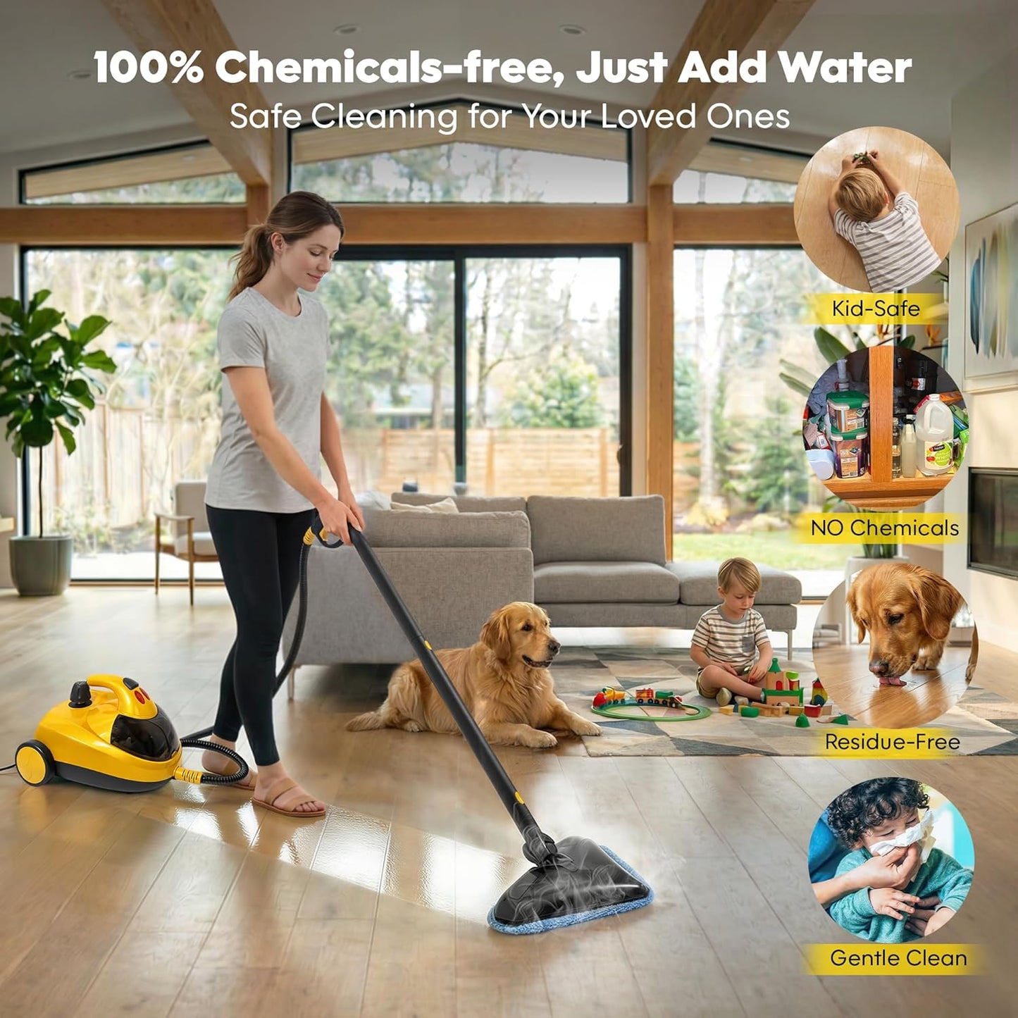 ST008 Yellow Steam Cleaner