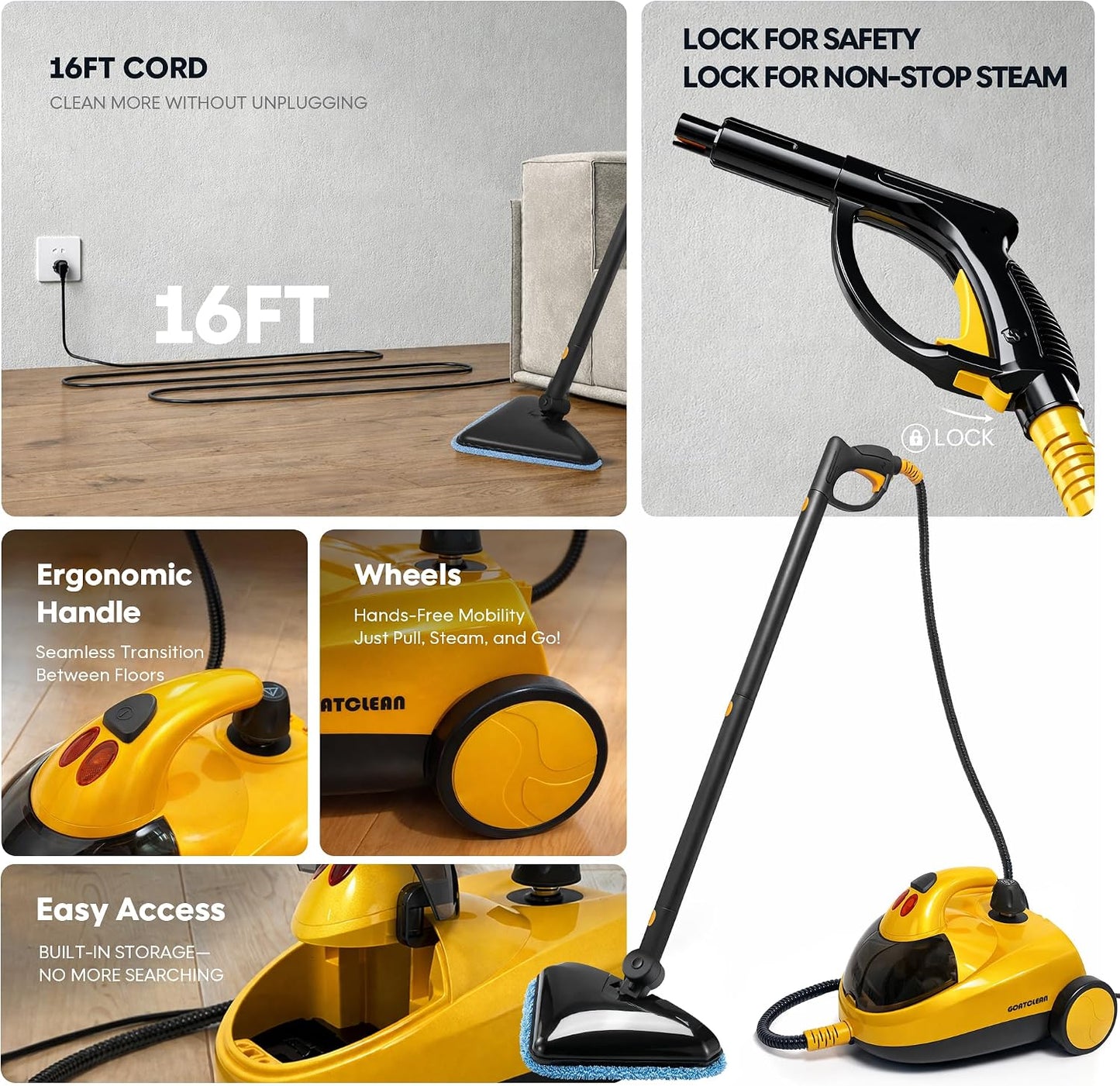 ST008 Yellow Steam Cleaner